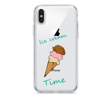 Apple iphone x xs xs max siliconen hoesje  doorzichtig transparant ice cream time