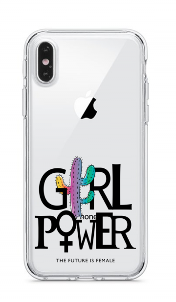 Apple iphone x xs xsmax siliconen cover hoesje transparant girl power