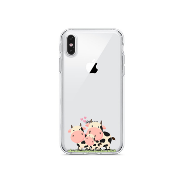 Apple iphone x xs xsmax siliconen hoesje transparant koeien
