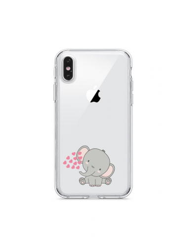 Apple iphone x xs xsmax siliconen hoesje transparant olifantje hartjes