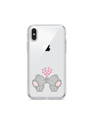 Apple iphone x xs xsmax siliconen hoesje transparant olifantjes hartjes