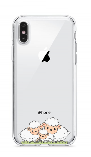 Apple iphone x xs xsmax siliconen hoesje transparant schattige schaapjes