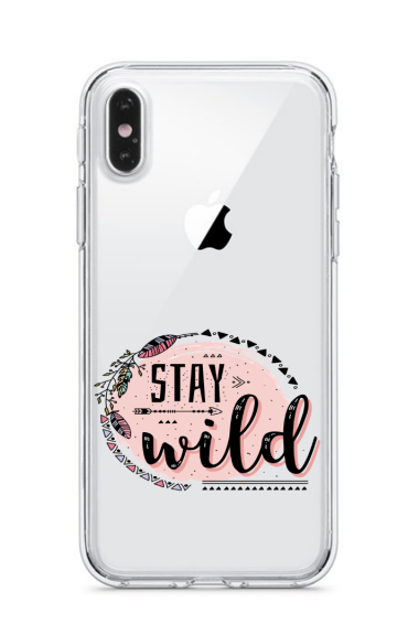 Apple iphone x xs xsmax siliconen hoesje transparant stay wild