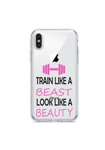 Apple iphone x xs xsmax siliconen hoesje transparant train like a beast