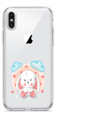 Apple iphone x xs xsmax transparant siliconen hoesje schattig klein konijntje