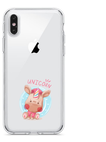 Apple iphone x xs xsmax transparant siliconen hoesje unicorn
