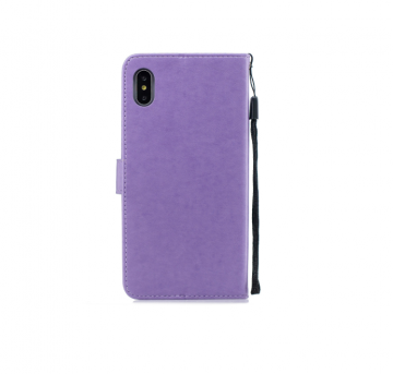 Apple iphone xr bookcase hoesje vlinder patroon paars1