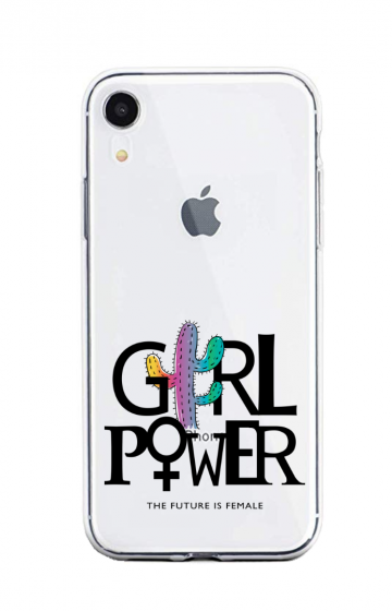 Apple iphone xr siliconen cover hoesje transparant girl power
