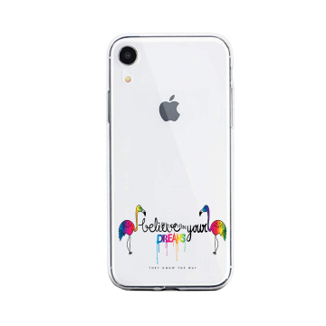 Apple iphone xr siliconen hoesje transparant believe in your dreams