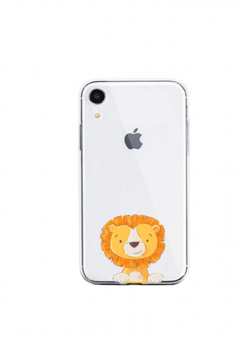 Apple iphone xr siliconen hoesje transparant leeuwtje