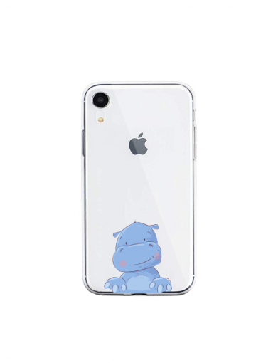 Apple iphone xr siliconen hoesje transparant nijlpaardje