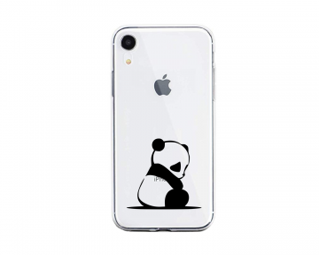 Apple iphone xr siliconen hoesje transparant panda 0