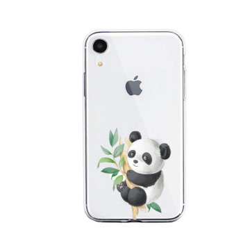 Apple iphone xr siliconen hoesje transparant panda