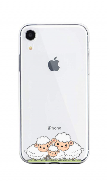 Apple iphone xr siliconen hoesje transparant schattige schaapjes