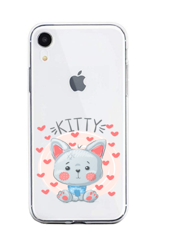Apple iphone xr transparant siliconen hoesje kitty