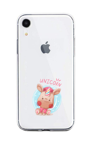 Apple iphone xr transparant siliconen hoesje unicorn