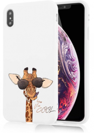 Apple iphone xsmax you so cool hoesje wit girafje