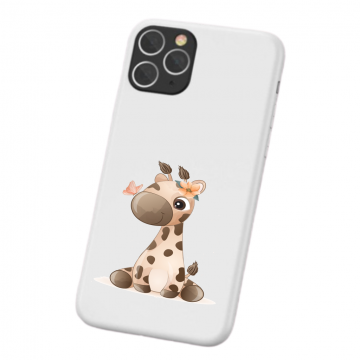 Apple iphone11 pro promax wit siliconen hoesje schattig girafje