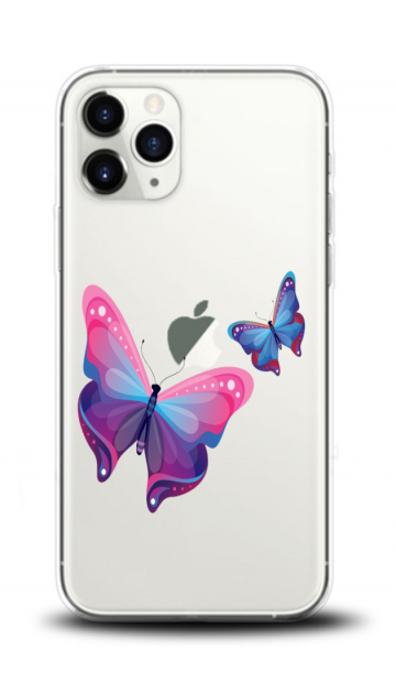 Apple iphone11 pro siliconen hoesje transparant vlinders