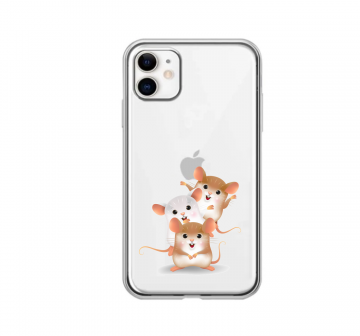 Apple iphone11 transparant siliconen hoesje 3 hamsters