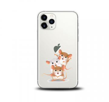 Apple iphone11pro 11promax transparant siliconen hoesje 3 hamsters