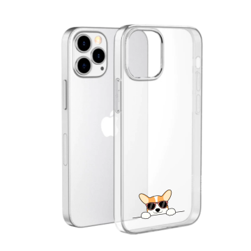 Apple iphpne 12 mini 12 12pro 12promax transparant siliconen hoesje hondje