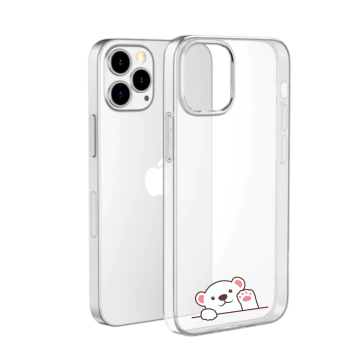 Apple iphpne 12 mini 12 12pro 12promax transparante siliconen cover hoesjes ijsbeertje