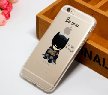 Apple Iphone 5 / 5S / SE2016 / 6 / 6S / 7 / 8 Batman tansparant siliconen hoesje