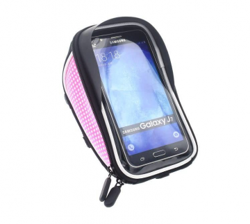 Fiets telefoonhouder voor smartphones zwart roze