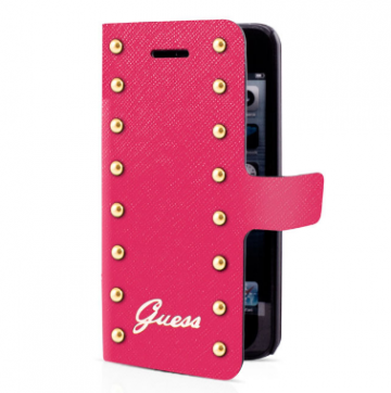 Guess bookcase hoesje voor de apple iphone 5 5S SE2016 roze