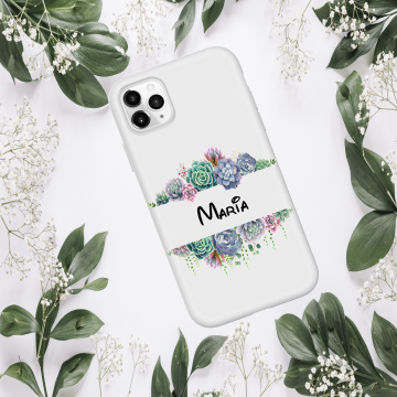 Iphone 11 personal name case bloemen