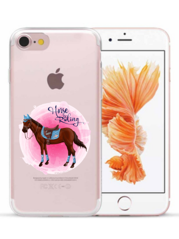 Iphone 7 8 SE2020 SE2022 siliconen hoesje transparant hors riding