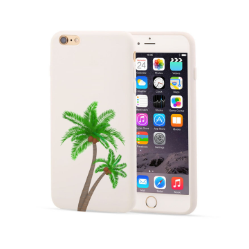 Palmboom siliconen hoesje wit apple iphone 6 6s 6plus 6splus