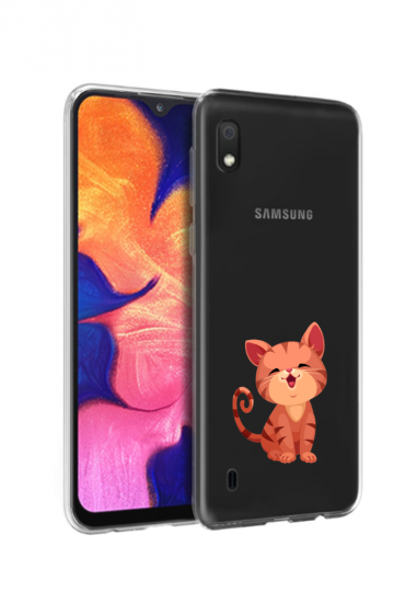 Samsung galaxy a10 siliconen cover hoesje transparant lief katje
