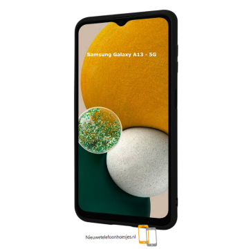 Samsung galaxy a13 5g siliconen hoesje zwart camera bescherming 1