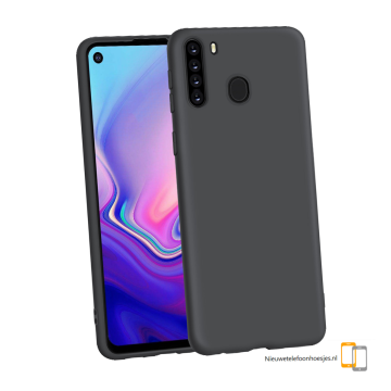 Samsung galaxy a21 siliconen backcover hoesje zwart