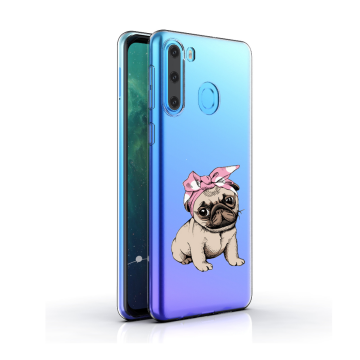 Samsung galaxy a21 transparant siliconen hoesje schattig hondje
