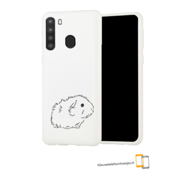 Samsung galaxy a21 wit siliconen cover hoesje cavia