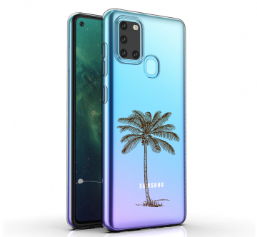 Samsung galaxy a21s transparant siliconen hoesje palmboom