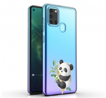 Samsung galaxy a21s transparant siliconen hoesje panda