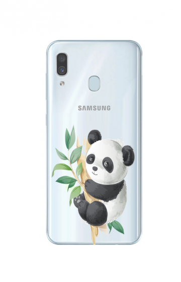 Samsung galaxy a40 siliconen cover hoesje transparant panda