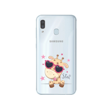 Samsung galaxy a40 transparant siliconen hoesje girafje superstar