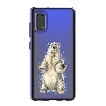 Samsung galaxy a41 hoesje transparant ijsbeer color splash