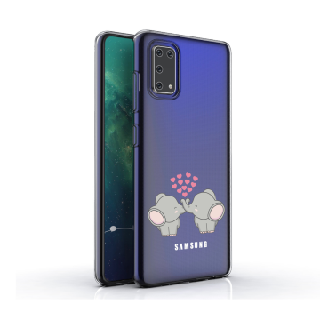 Samsung galaxy a41 siliconen cover hoesje transparant olifantjes