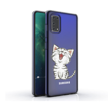 Samsung galaxy a41 hoesje katje siliconen cover hoesje transparant schattig katje