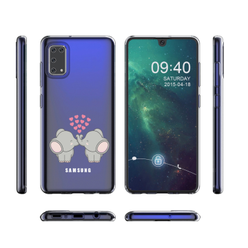 Samsung galaxy a41 siliconen hoesje transparant olifantjes