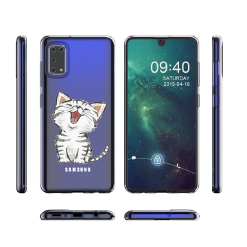 Samsung galaxy a41 hoesje schattig katje siliconen hoesje transparant schattig katje