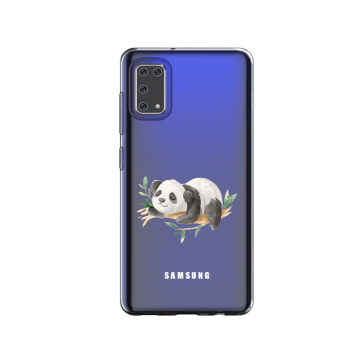 Samsung galaxy a41 transparant siliconen cover hoesje panda slapen
