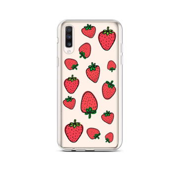 Samsung galaxy a50 hoesje siliconen hoesje a50 aardbeien transparant hoesje voor de a50 aardbeien telefoonhoesje