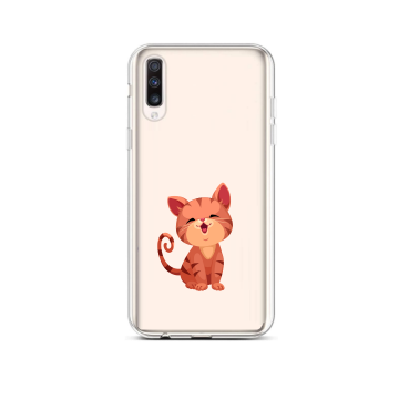 Samsung galaxy a50 hoesje siliconen hoesje a50 kitten transparant hoesje voor de a50 poesje telefoonhoesje
